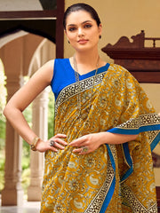 Women's Bhagalpuri  Olive Printed Celebrity Saree With Blouse Piece-28WOM28905