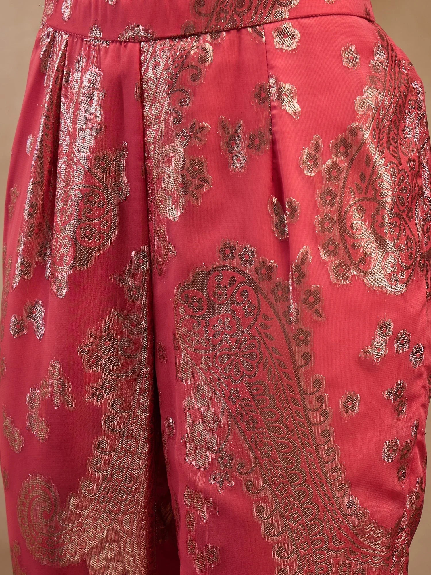 Coral Waist Coat Bell Bottom Pant Set | Western Outfits for Women