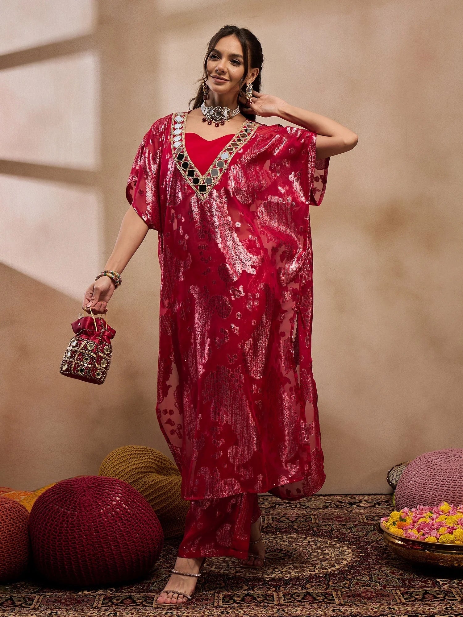 Red Kaftan With Pants: Shop Women's Kaftan Dresses Online Now
