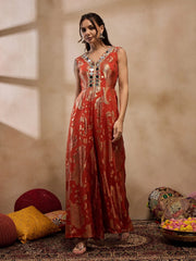 Kalidar Jumpsuit In Rust Color