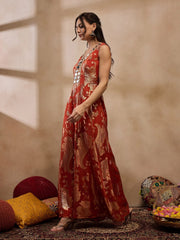 Kalidar Jumpsuit In Rust Color