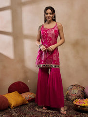 Kurta With Sharara In Pink Color