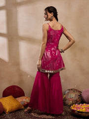 Kurta With Sharara In Pink Color
