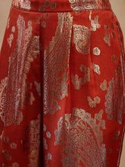 Kaftan With Pants In Rust Color