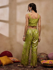 Kaftan With Pants In Olive Color