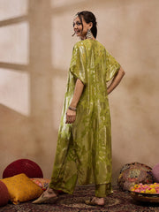 Kaftan With Pants In Olive Color
