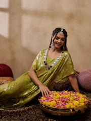 Kaftan With Pants In Olive Color