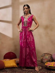 Kalidar Jumpsuit In Pink Color