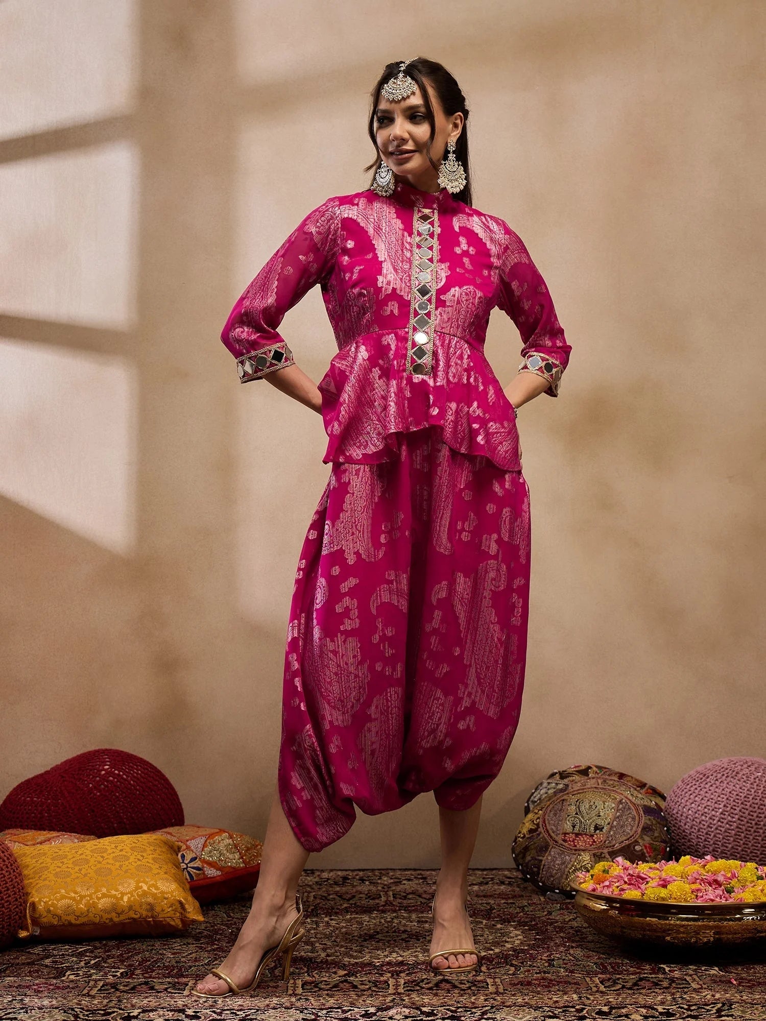 Pink Peplum Jumpsuit: Women's Western Wear & Outfits