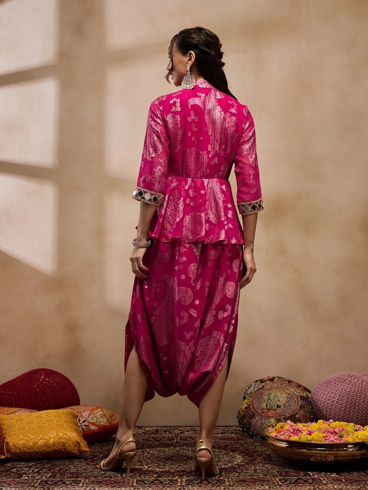 Pink Peplum Jumpsuit: Women's Western Wear & Outfits