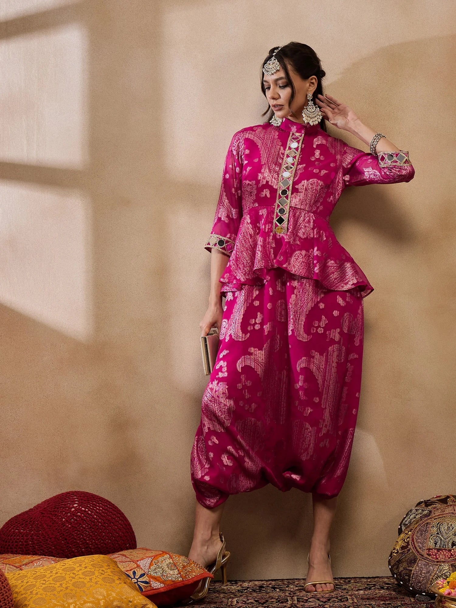 Pink Peplum Jumpsuit: Women's Western Wear & Outfits