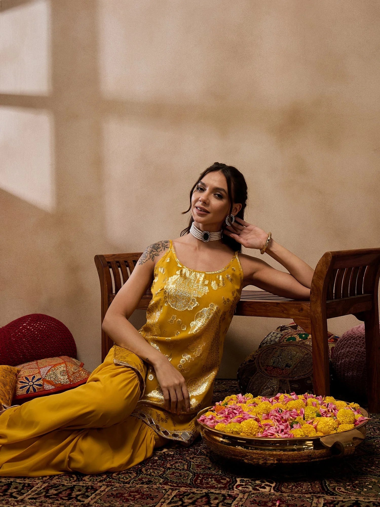 Yellow Kurta Sharara: Designer Sharara Suits for Women