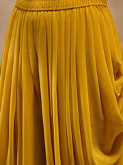 Flare Kurta With Dhoti Pants In Yellow Color
