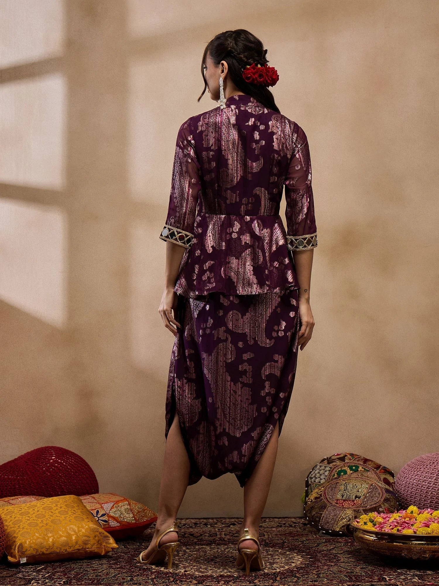 Purple Peplum Jumpsuit: Women's Western Clothing & Outfits