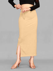 Women's Beige Cotton Lycra High Rise Saree Shapewear-29-CO-BEIGE