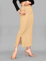 Women's Beige Cotton Lycra High Rise Saree Shapewear-29-CO-BEIGE