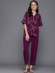Floral Printed Tunic & Trousers Co-ords-AHTUPN-COMBO-908