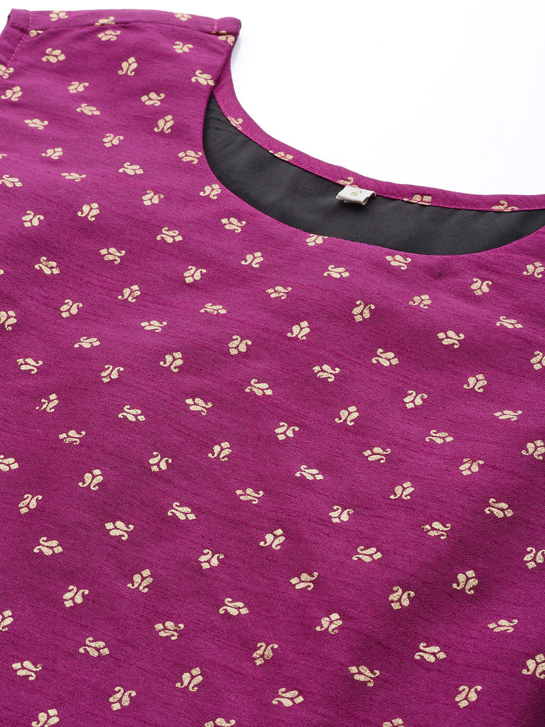 Purple Ethnic Print Tunic Top - Stylish Indian Kurti for Ladies