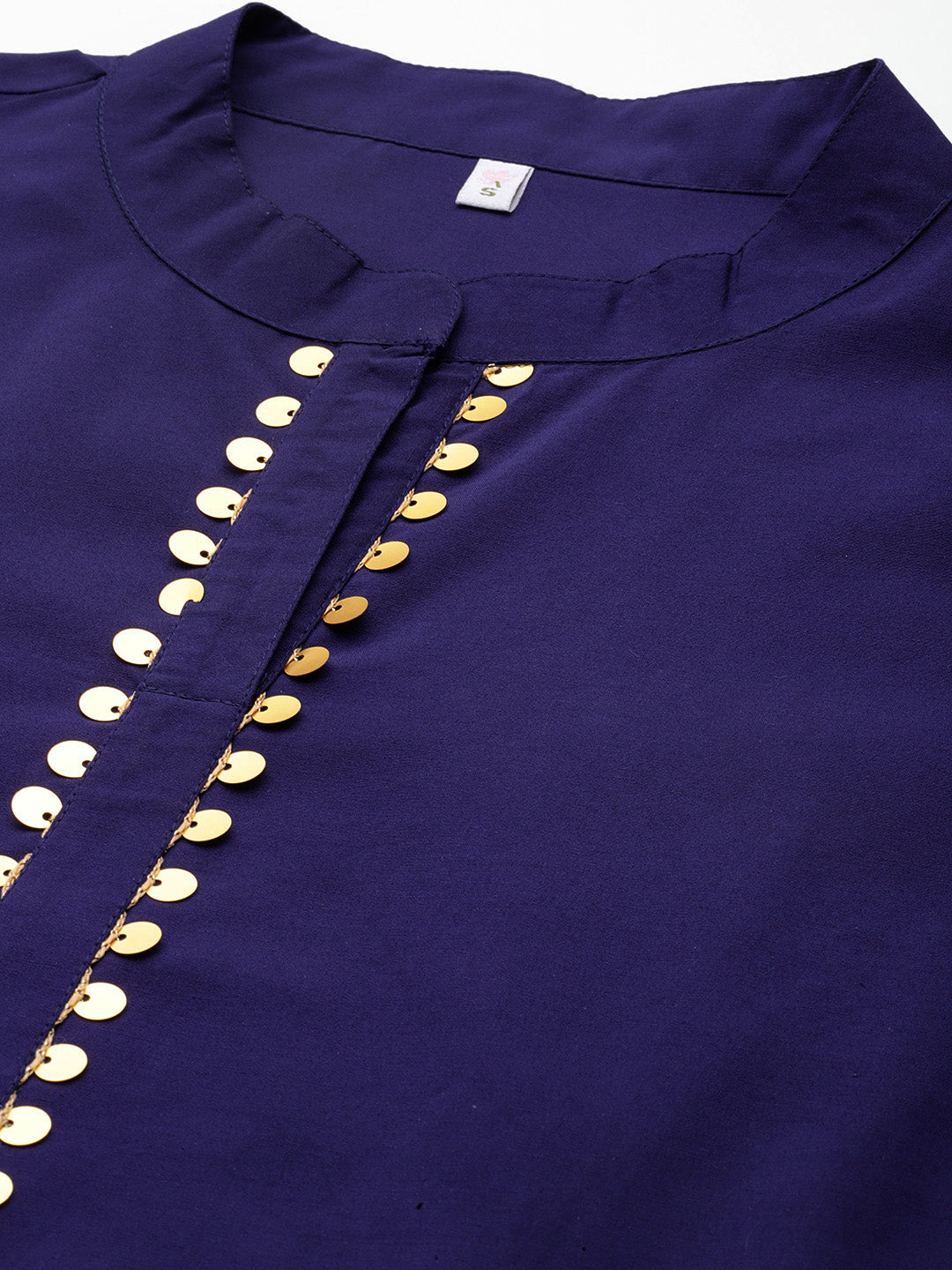 Navy & Gold Cotton Tunic Top | Indian Kurtis for Ladies