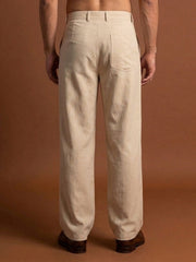 Men Straight Fit Korean Pants ( JFGP 305Cream  )