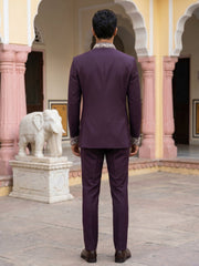 Deer Embroidered Japanese Fabric Indo-Western Set ( 50JIND 216Purple )