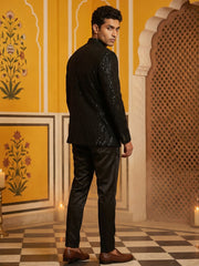 Men’s Embroidered Indo-Western Set ( 50JIND 132Black S )
