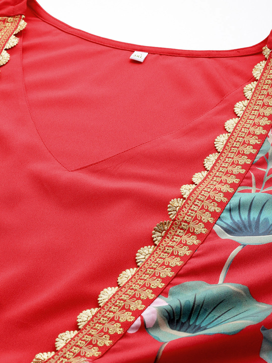 Red Floral Plus Size Maxi Dress | Indian Dresses Online