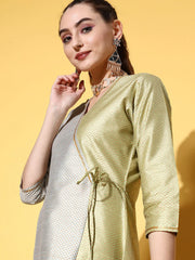 Green Art Silk Fluid Tie-Up Kurta-AHKUPSGP-758-FF