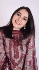 Beige Floral Printed Regular Gotta Patti Kurta with Palazzos & With Dupatta-AHKUDUPZ-COMBO-358-FF