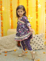 Pure Cotton Ethnic Suit Set for Kids - Blue | BD23SU40BLA