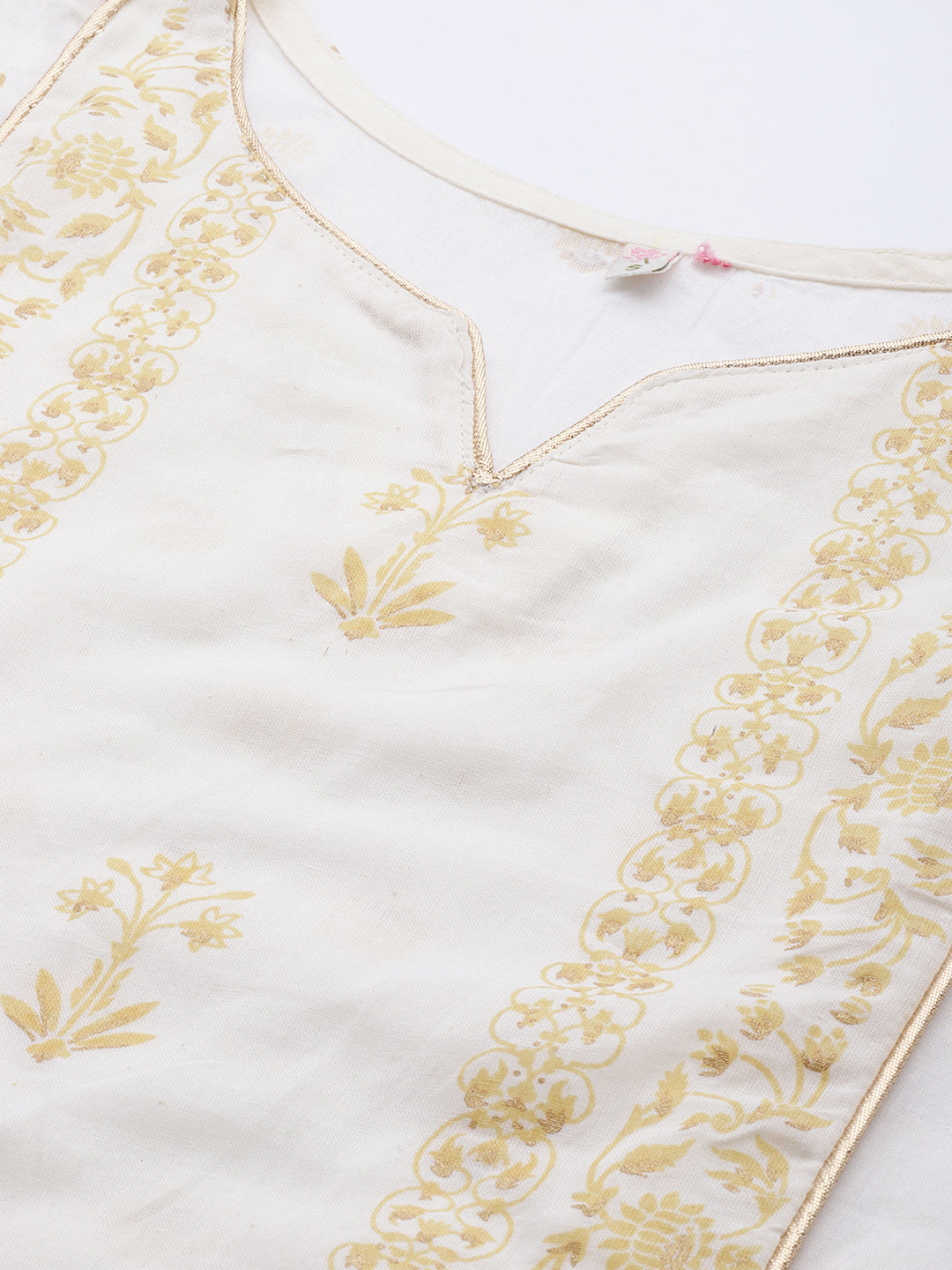 Off White Cotton Printed Kurta Set | Women's Indian Kurta Sets