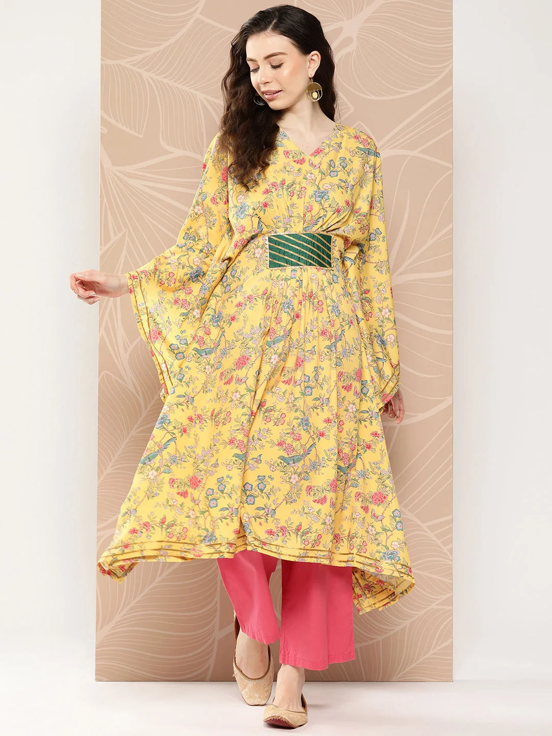 Floral Printed Kaftan Kurta - Women's Stylish Kaftans Online