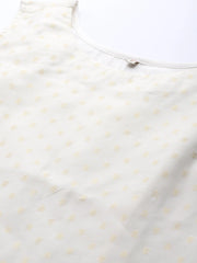 Off White & Gold-Toned Geometric Printed Kurta-AHTUCHFP-8107