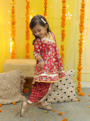 Pure Cotton Ethnic Suit Set for Kids - Red | BD23SU40RDA