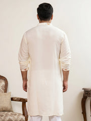 Floral Embroidered and Sequins Kurta ( KO 5140White  )