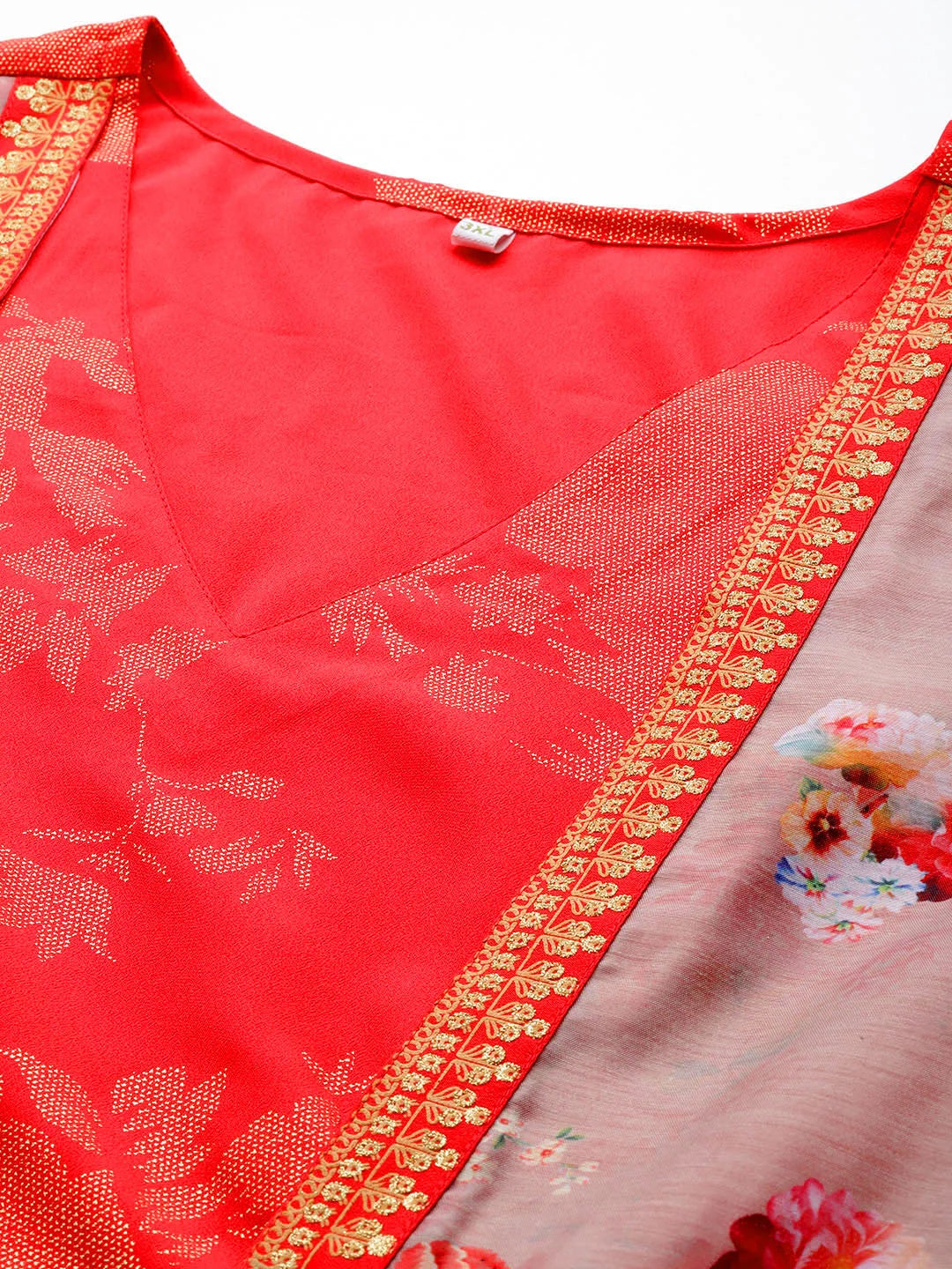 Red Floral Plus Size Dress | Indian Dresses