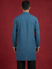 Japanese Fabric Embroidered Kurta ( 65KO 5597Peacock ) [FF] [A-1-2-3-4]