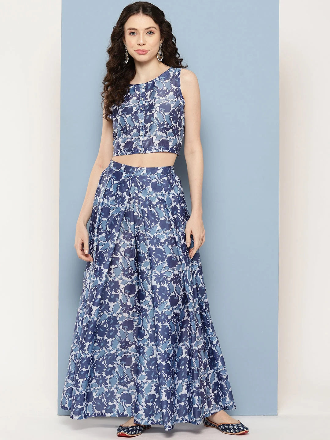 Navy Blue Ethnic Co Ord Sets for Women - Printed Two Piece