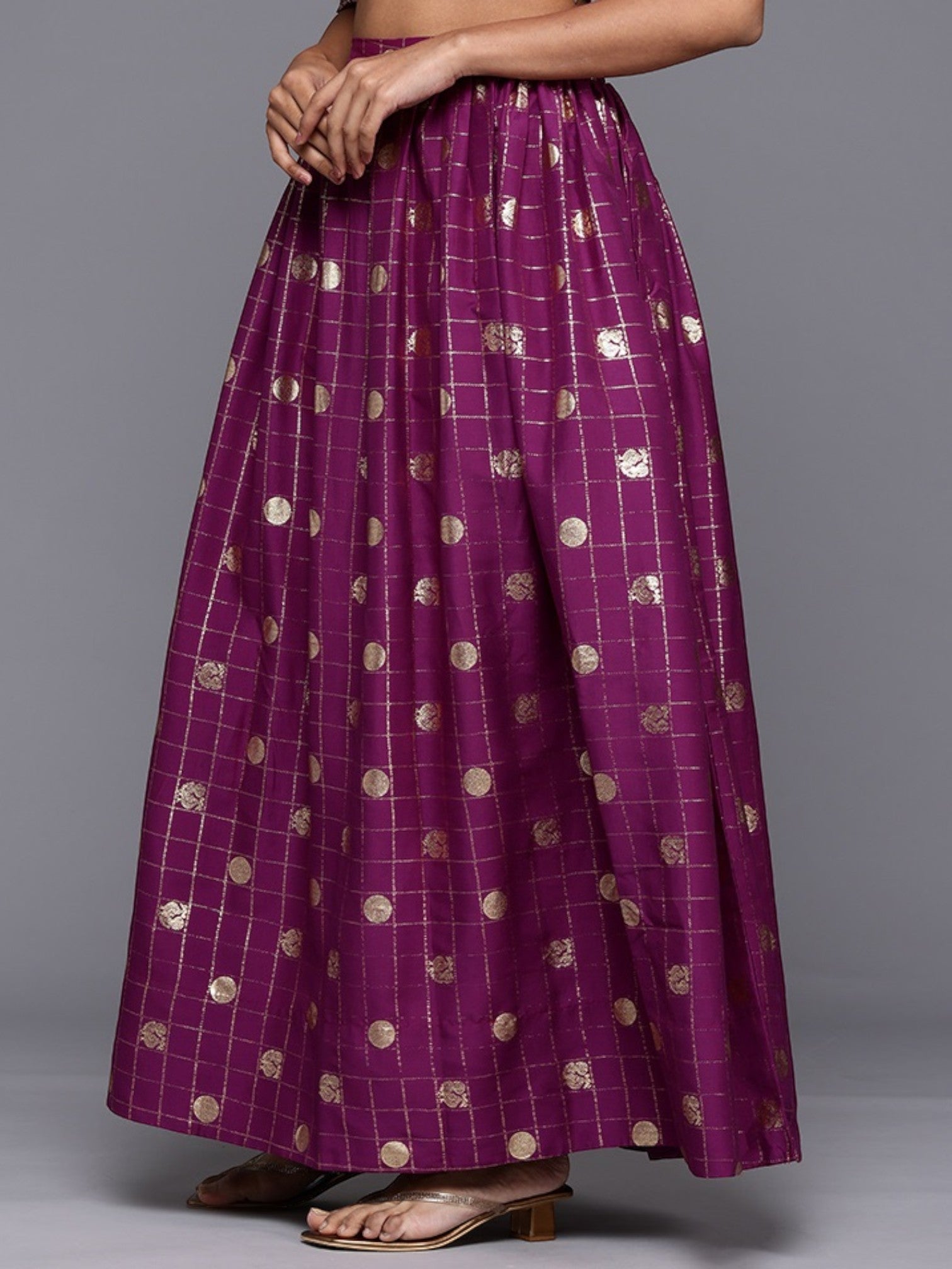 Checked Maxi Skirt - Women's Ethnic Wear & Long Ethnic Skirts