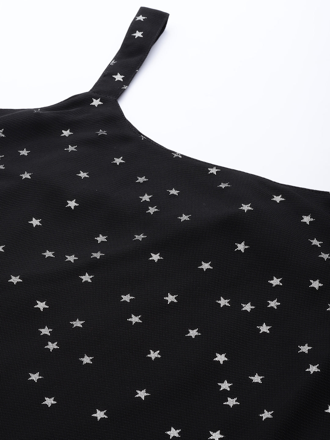 Black & Silver Foil Print Tunic Top - Indian Kurta Ladies