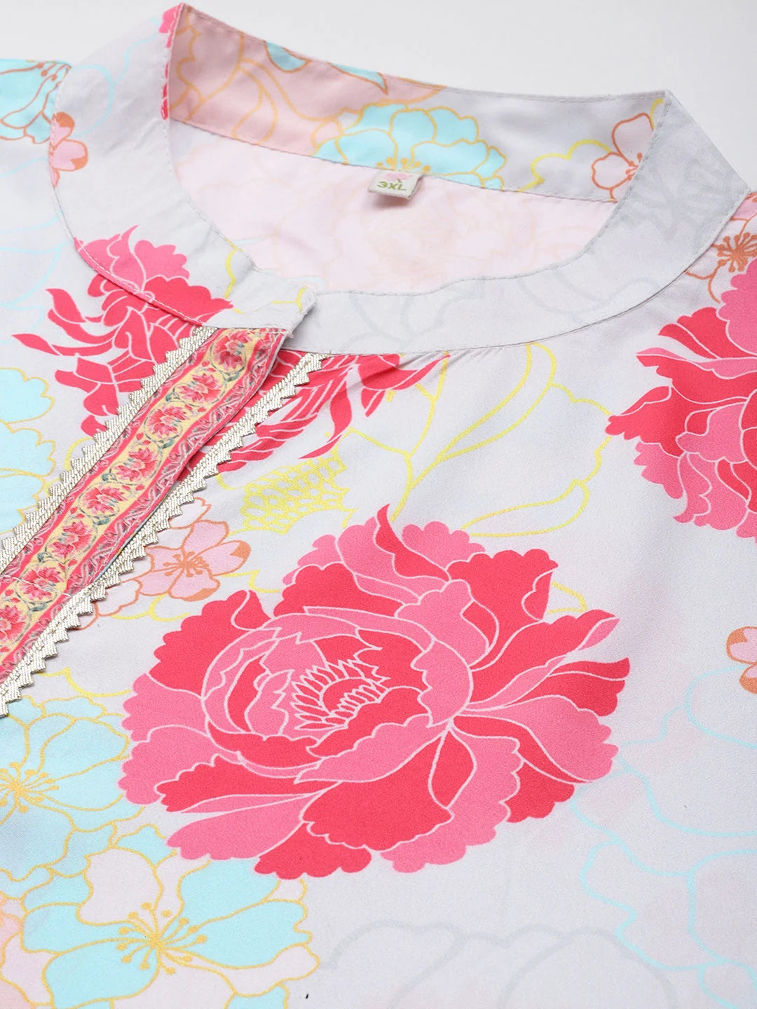 Plus Size Multicoloured Printed Ethnic Co Ords - Women's Set