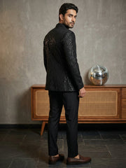 Men’s Premium Embroidered Indo-Western Set ( 50JIND 128Black S )