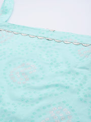 Blue Pure Cotton Printed Kurtas-AHKUCOPG-969