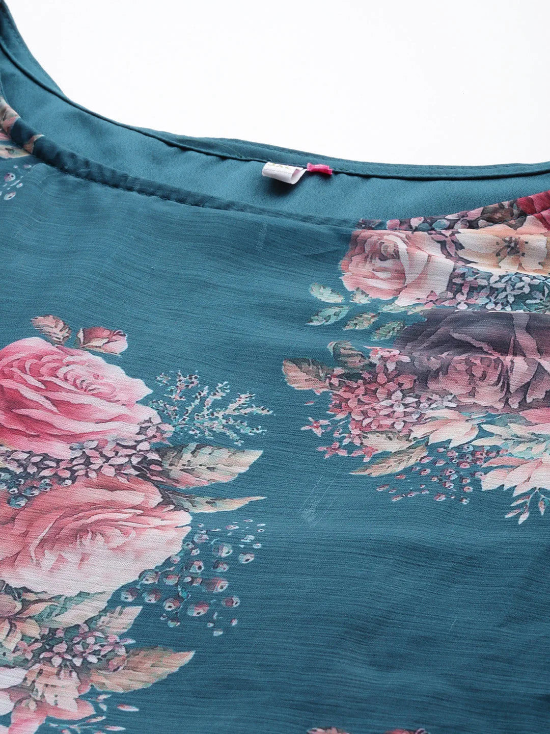 Green Printed Maxi Dress with Cape | Indian Dresses Online