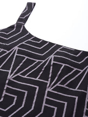 Black Printed Embellished Tunic-AHTUNTFP-8123