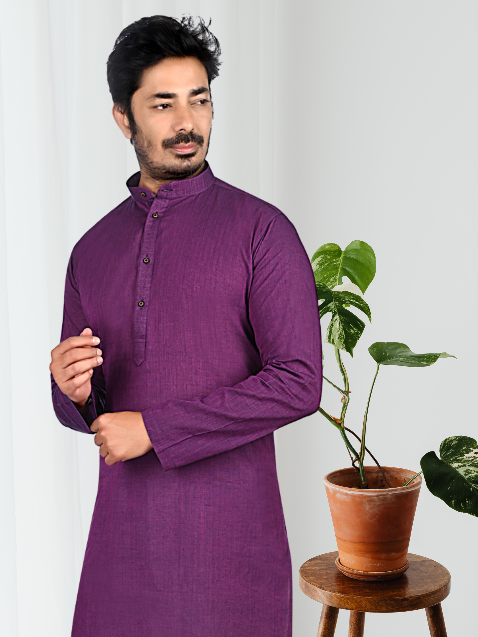 Cotton Kurta for Men - Purple | KUDU570793 | DesiQlo