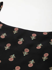 Floral Printed Gotta Patti Kurta With Trousers & Dupatta-AHKUDUPN-COMBO-1010