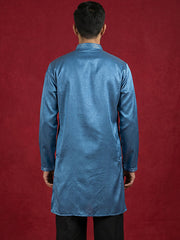 Silk Blend Embroidered Kurta for Men ( 65KO 5598Peacock ) [FF] [G-4]