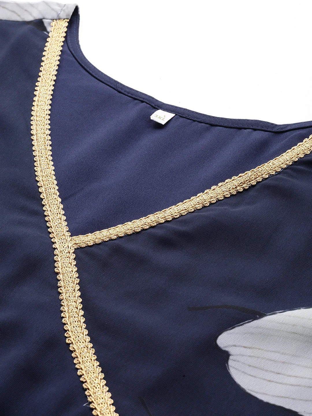 Floral Printed Plus Size Kurta and Palazzo Set | Zari Work