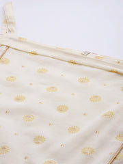Off White Pure Cotton Printed Kurta-AHKUCOKP-971